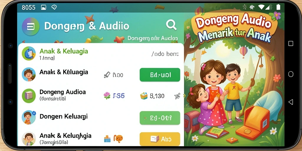 Antarmuka aplikasi 8055 yang sederhana dan menarik untuk anak.