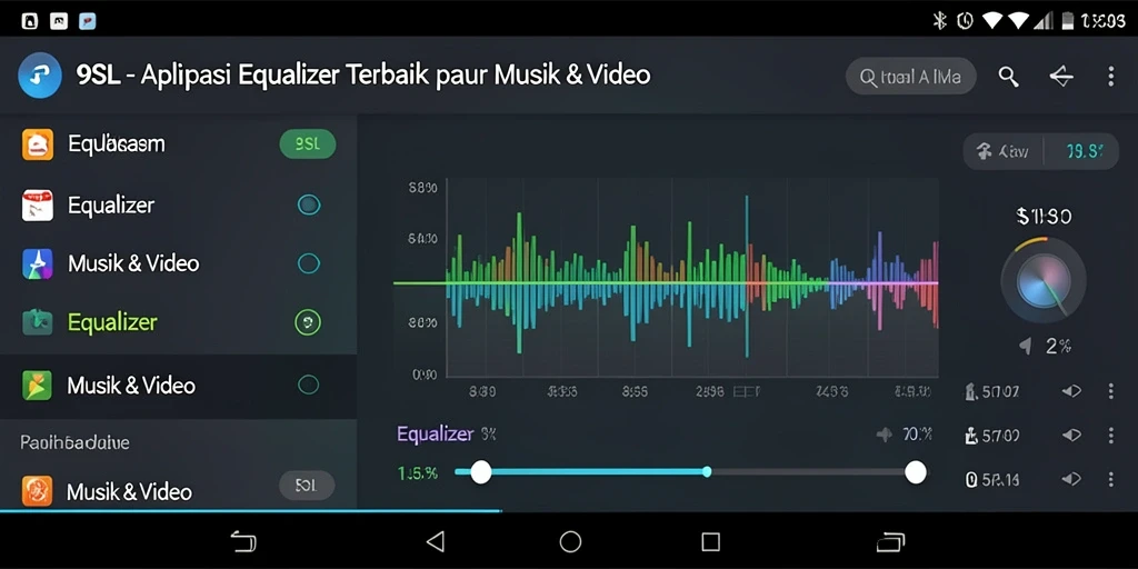 Tampilan antarmuka 9SL dengan pengaturan equalizer yang intuitif.