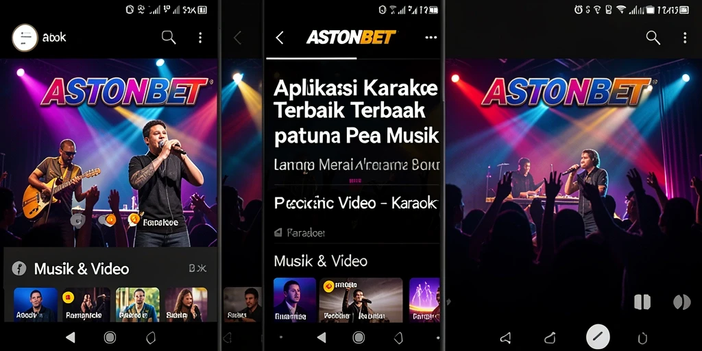 Antarmuka aplikasi ASTONBET dengan fitur karaoke yang menarik.