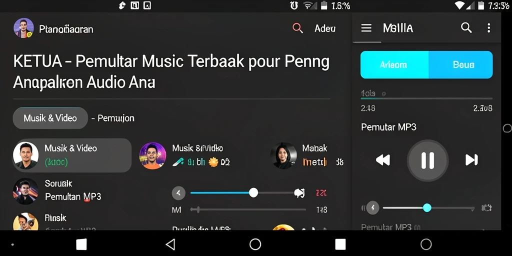 Antarmuka modern KETUA untuk Pemutar MP3 yang mudah digunakan.