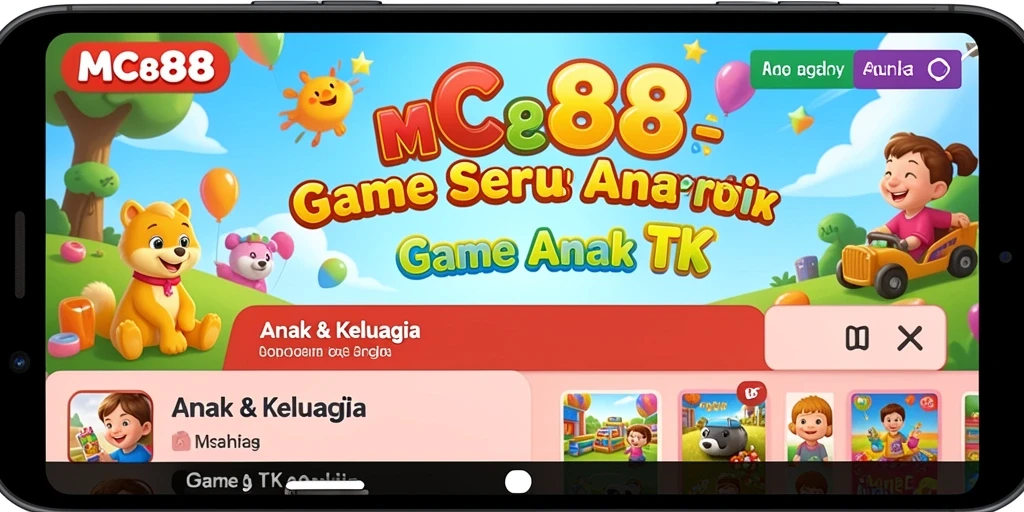 Antarmuka menarik dari MC888 untuk permainan edukatif anak.