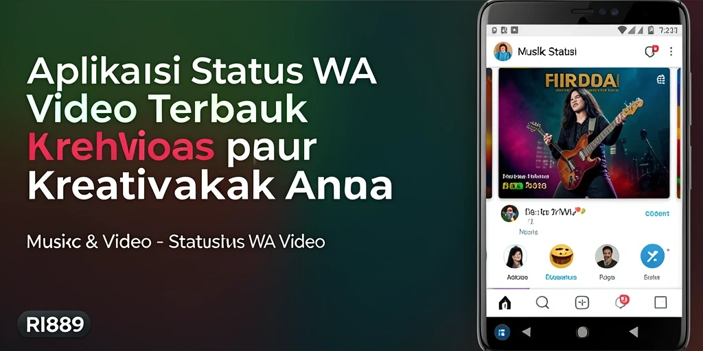 Tampilan antarmuka RI889 yang menarik untuk Status WA Video.