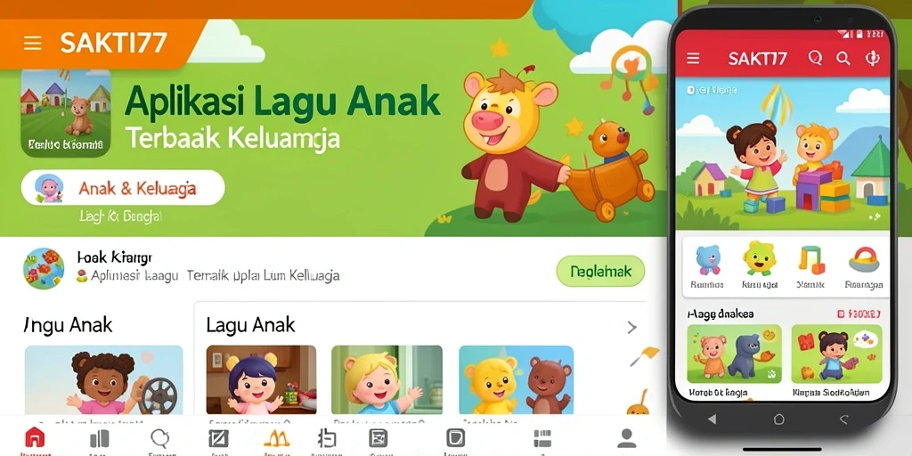 Antarmuka pengguna SAKTI77 yang ramah anak dengan fitur karaoke.
